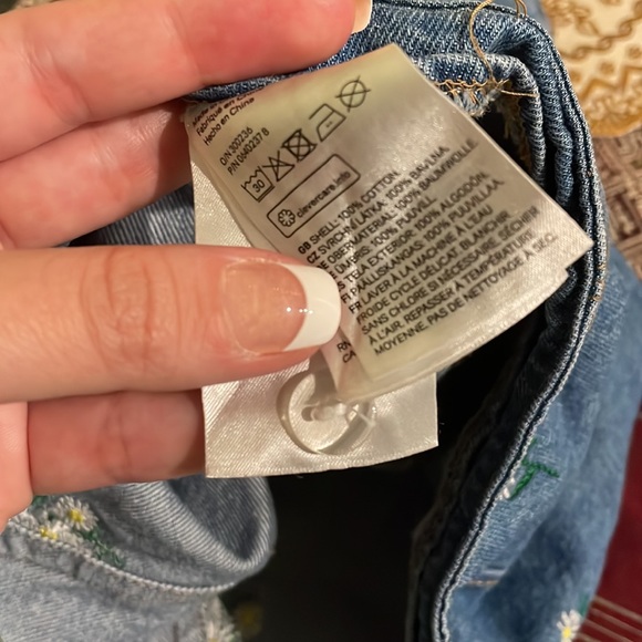 Denim Skirt with Daisy Embroidery - Picture 7 of 7